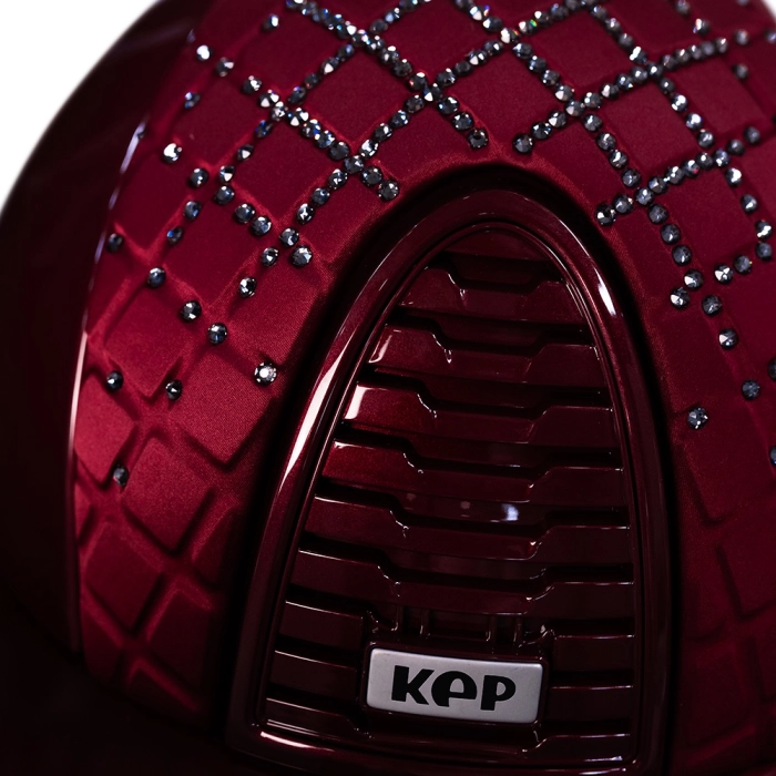 Bordowy kask KEP cromo z diamencikami i