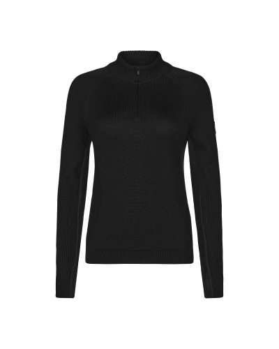 TROLLE sweter Technical Merino Half Zip czarny