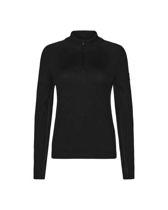 TROLLE sweter Technical Merino Half Zip czarny