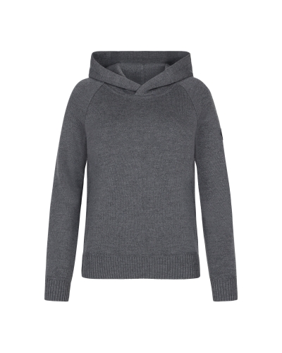 TROLLE bluza Loose Fit Extra Fine Merin z kapturem szara
