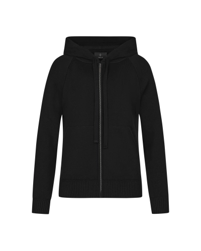 TROLLE bluza Loose Fit Extra Fine Merino Zip black