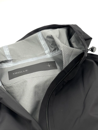 TROLLE płaszcz Heat-Sealed Breathable Rain Coat płaszcz przeciwdeszczowy czarny