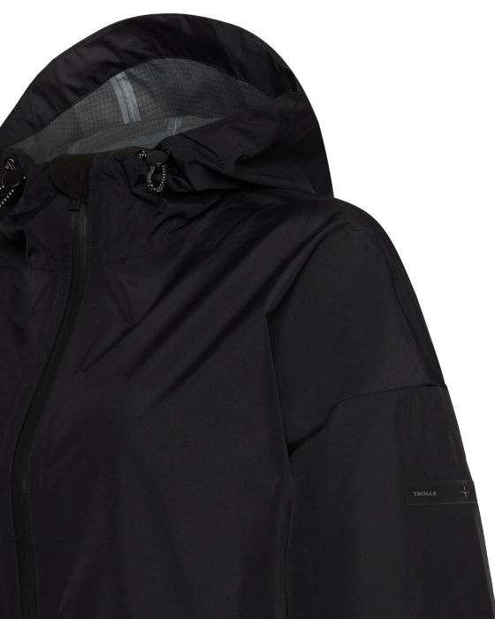 TROLLE płaszcz Heat-Sealed Breathable Rain Coat płaszcz przeciwdeszczowy czarny black