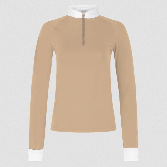 koszula konkursowa damska kentucky z długim rękawem beige with glitter