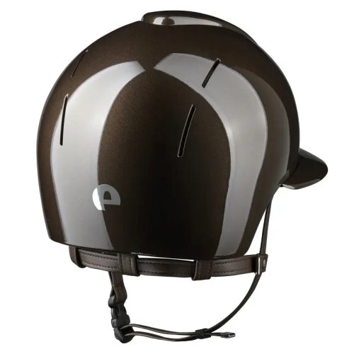 kask jezdziecki kep italia smart nova brazowy z szerokim daszkiem