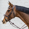 Dy'on ogłowie Medium Flash Noseband Bridle Soft Leather brązowe