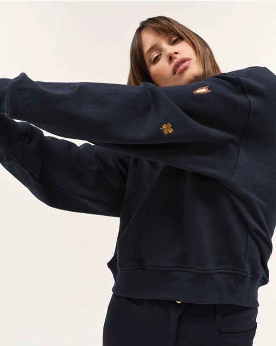 Bluza Dada Sport bawełna z naszyciami granatowa