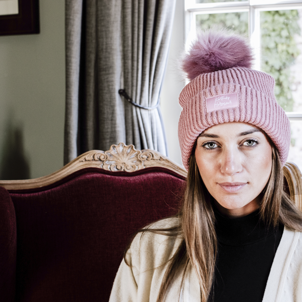 Beanie Kentucky czapka zimowa z pomponem różowa