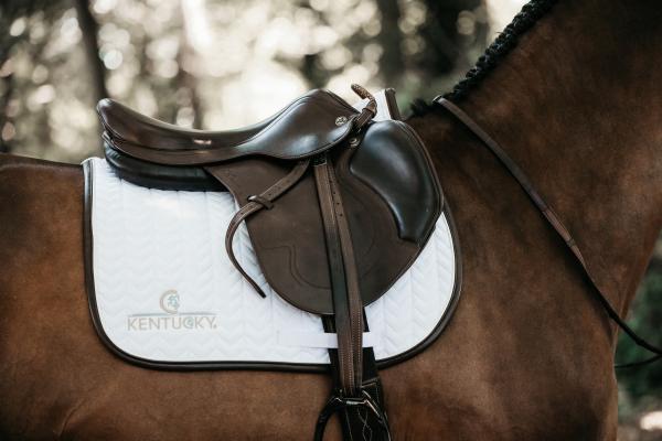 Kentucky czaprak Fishbone Leather skokowy biały