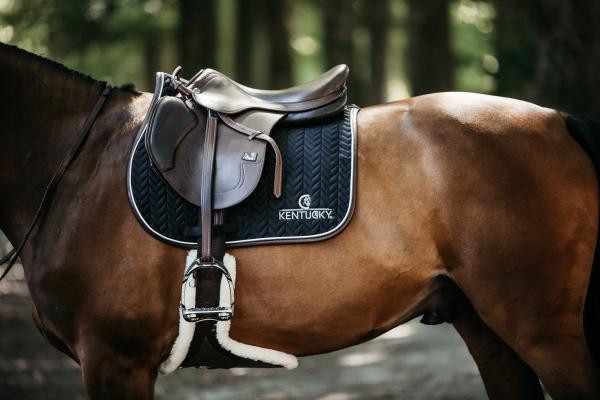 Kentucky czaprak Fishbone Leather skokowy czarny