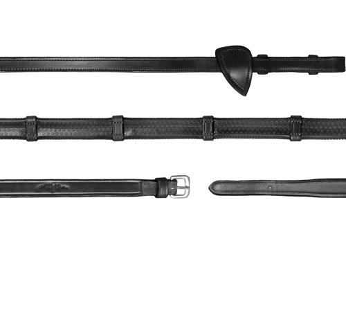 Dyon wodze gumowe z 7 stoperami 16mm New English czarne