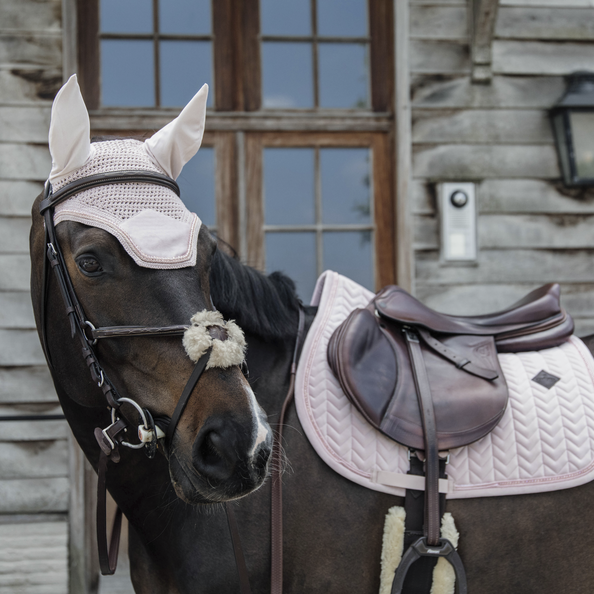 Kentucky Fly Veil Velvet Pearls Old Rose