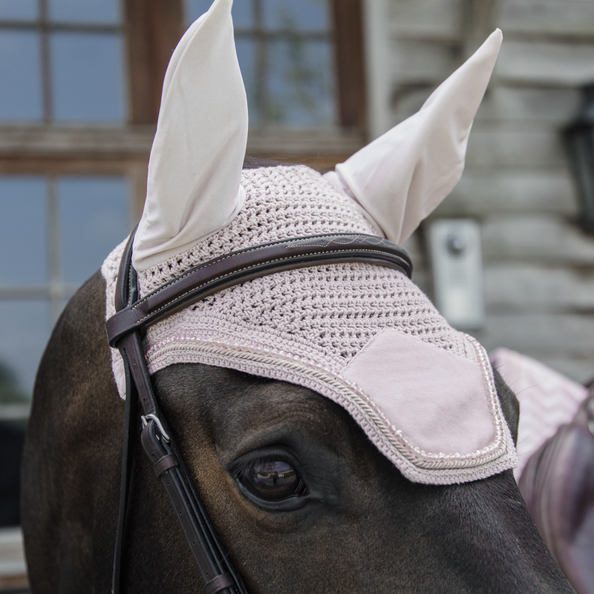nauszniki Kentucky  Velvet Pearls na koniu jasny róż