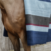 derka kentucky Heavy Fleece Rug Square Stripes granat