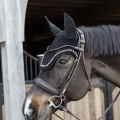 Fly Veil Wellington big stone and pearl on horse black
