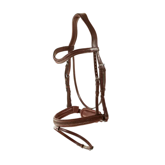 NEAJAZBRC Dy'on ogłowie Plaited Flash Noseband Bridle with Pull back