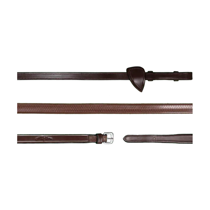 Dy'on wodze gumowe 5/8" New English brązowe