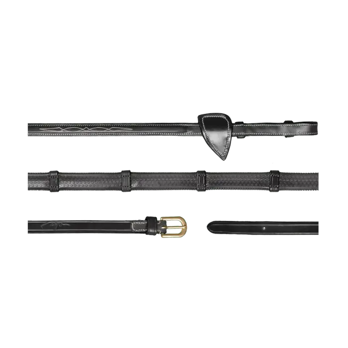 Dyon wodze gumowe z 7 stoperami 16mm D Collection czarne
