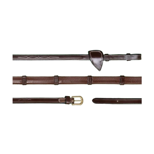 Dy'on wodze gumowe z 7 stoperami 16mm D Collection brązowe