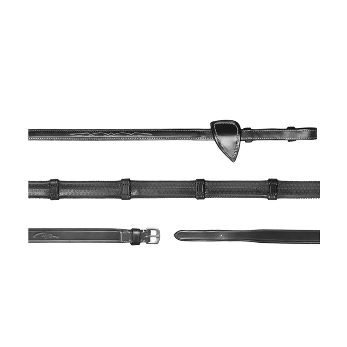 Dyon wodze gumowe z 7 stoperami 16mm US jumping czarne
