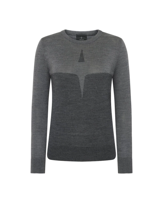 TROLLE sweter Merino Starlogo szary