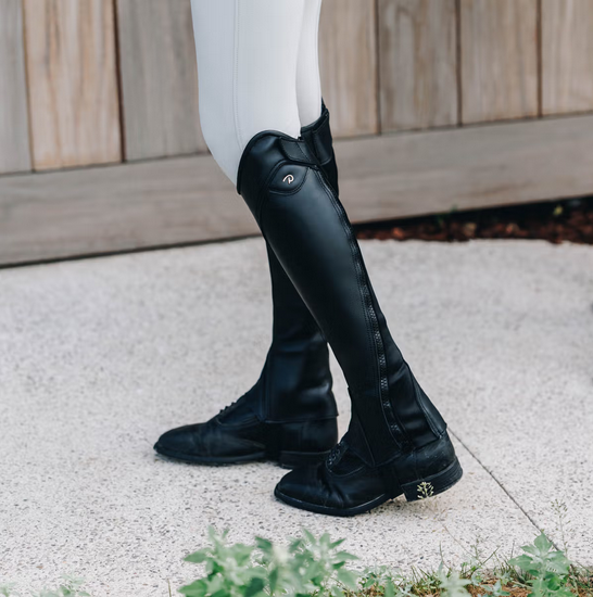 Dyon czapsy do jazdy konnej Classic Comfort Half Chaps czarne